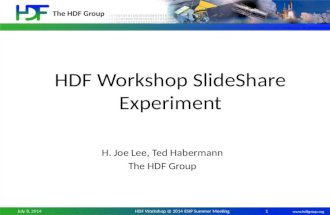 HDF Workshop  SlideShare  Experiment