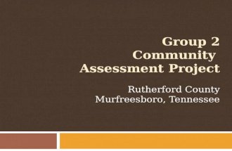 Group 2 Community  Assessment Project
