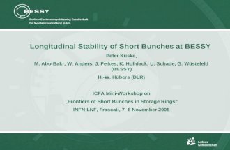 Longitudinal Stability of Short Bunches at BESSY Peter Kuske,