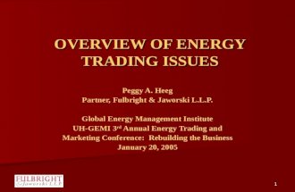OVERVIEW OF ENERGY TRADING ISSUES