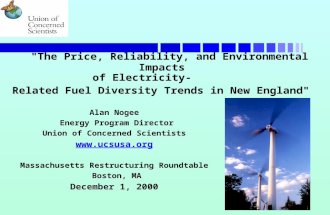 Alan Nogee  Energy Program Director Union of Concerned Scientists ucsusa