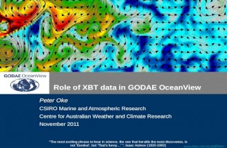 Role of XBT data in GODAE OceanView
