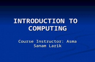INTRODUCTION TO  COMPUTING