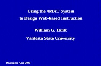 Using the 4MAT System to Design Web-based Instruction