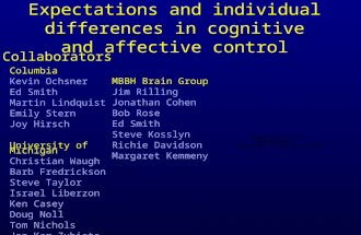Expectations and individual differences in cognitive and affective control