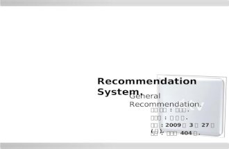 Recommendation System.