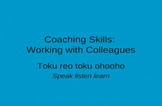 Coaching Skills:  Working with Colleagues