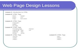 Web Page Design Lessons
