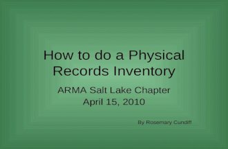 How to do a Physical Records Inventory