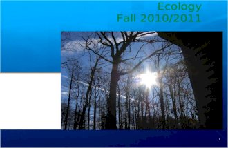 Welcome to  BIOL 207 – General Ecology Fall 2010/2011