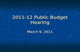 2011-12 Public Budget Hearing