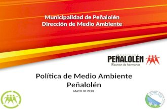Municipalidad de Peñalolén Dirección de Medio Ambiente