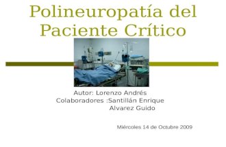 Polineuropatía del Paciente Crítico