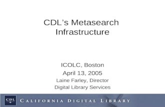 CDL’s Metasearch  Infrastructure