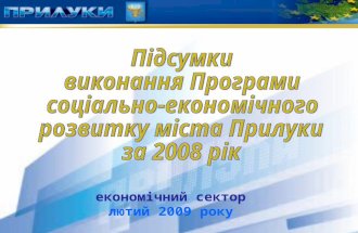 Підсумки виконання Програми  соціально-економічного  розвитку міста Прилуки за 2008 рік
