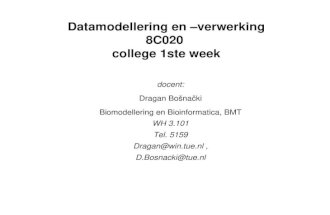 Datamodellering en –verwerking 8C020  college 1ste week