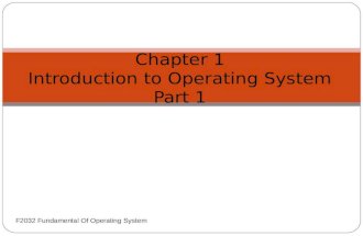 Chapter 1 Introduction to Operating System Part 1