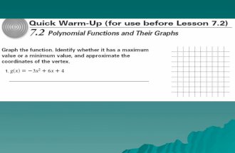 7. 2 Polynomial Functions and   Their Graphs