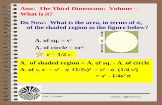 Aim:  The Third Dimension:  Volume – What is it?