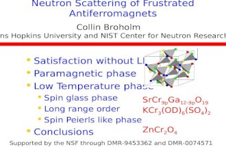 Neutron Scattering of Frustrated Antiferromagnets