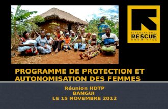 Réunion HDTP BANGUI  LE 15 NOVEMBRE 2012