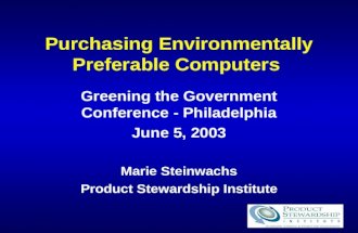 Purchasing Environmentally Preferable Computers