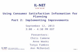 Using Consumer Satisfaction Information for Planning Part 2: Implementing Improvements