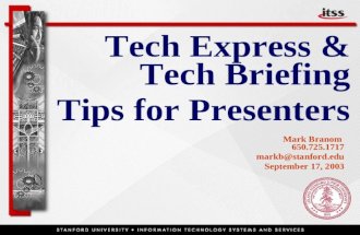 Tech Express & Tech Briefing Tips for Presenters