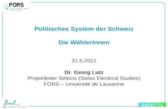 Politisches System der Schweiz Die WählerInnen