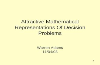 Attractive Mathematical Representations Of Decision Problems