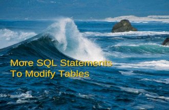 More SQL Statements  To Modify Tables