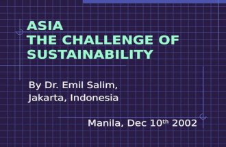 ASIA THE CHALLENGE OF SUSTAINABILITY