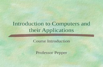 Introduction to Computers and their Applications