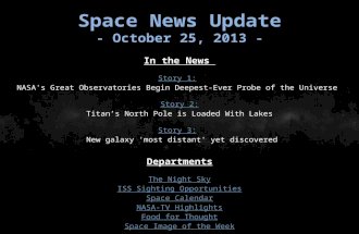 Space News Update - October 25, 2013 -