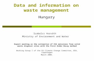 Data and information on waste management