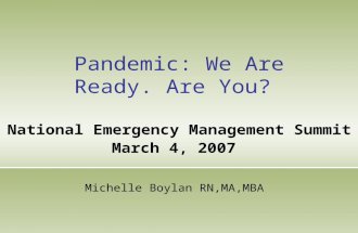 Pandemic: We Are Ready. Are You?