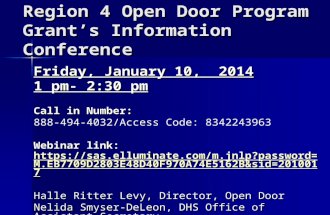 Region  4  Open Door Program Grant’s Information Conference