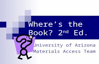 Where’s the Book? 2 nd  Ed.
