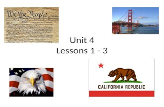 Unit 4 Lessons 1 - 3