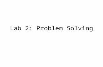 Lab 2: Problem Solving