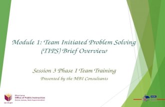 Module 1: Team Initiated Problem Solving (TIPS) Brief Overview