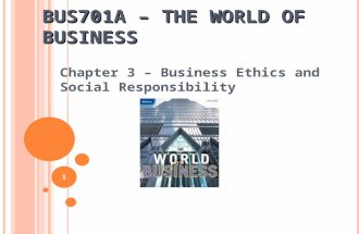 BUS701A – The World of Business
