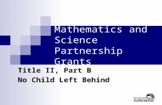 Mathematics and Science Partnership Grants