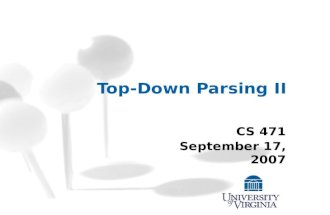 Top-Down Parsing II