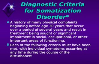 Diagnostic Criteria for Somatization Disorder*