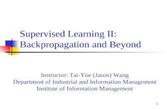 Supervised Learning II: Backpropagation and Beyond