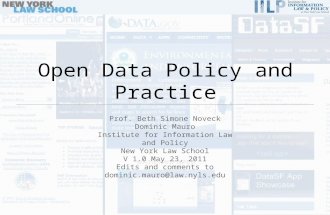 Open Data Policy and Practice