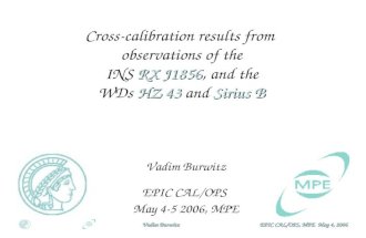 Vadim Burwitz EPIC CAL/OPS  May 4-5 2006, MPE