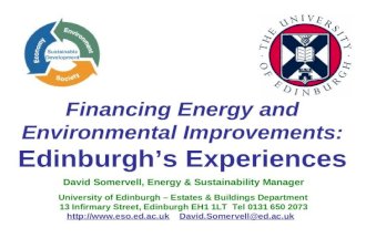 Financing Energy and Environmental Improvements: Edinburgh’s Experiences