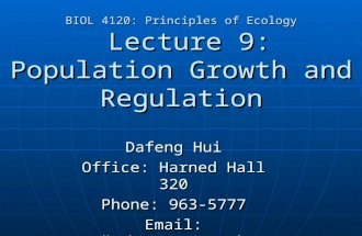 BIOL 4120: Principles of Ecology  Lecture 9: Population Growth and Regulation